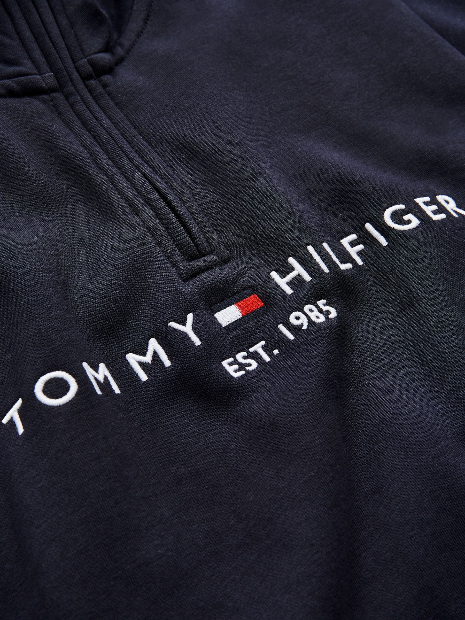 Tommy Hilfiger Tommy Logo Mock Neck Quarter Zip Jumper, Desert Sky, XS