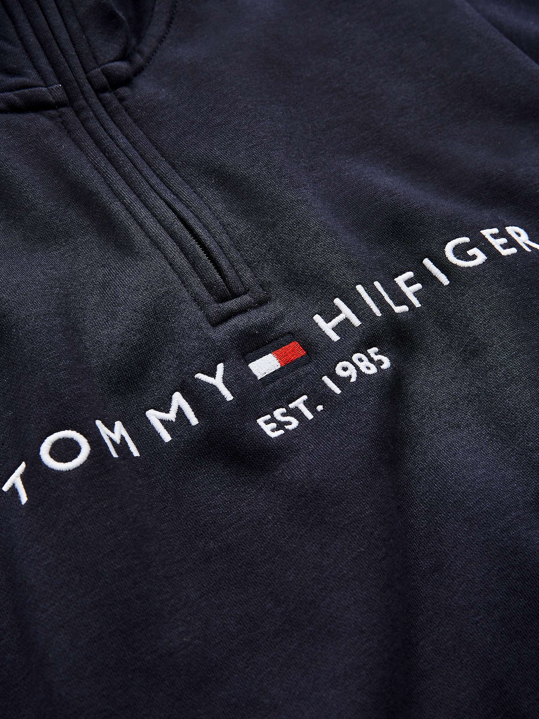 Buy Tommy Hilfiger Tommy Logo Mock Neck Quarter Zip Jumper, Desert Sky Online at johnlewis.com