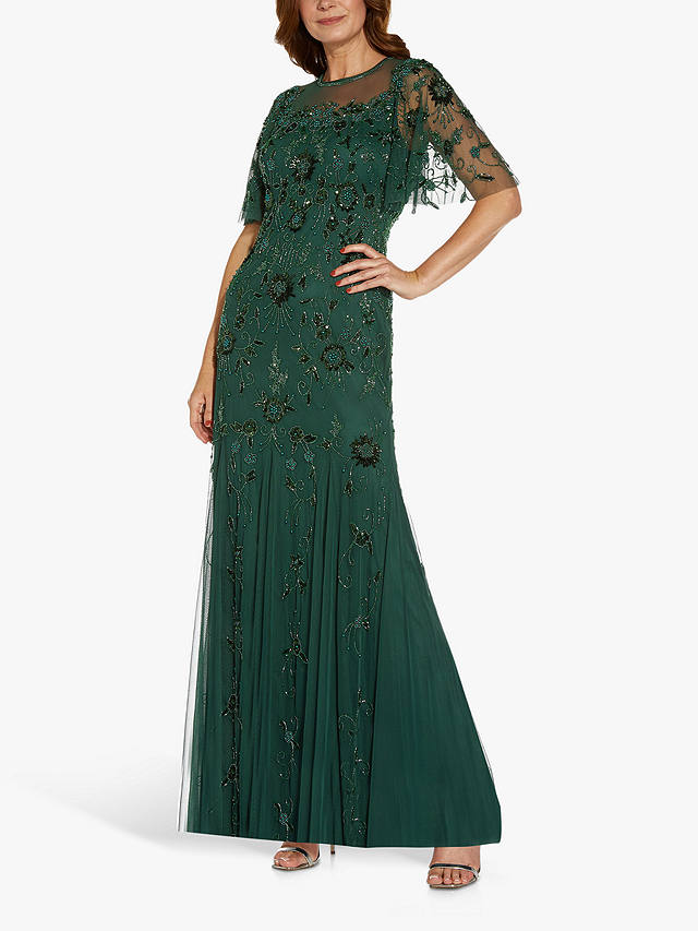 Adrianna Papell Beaded Long Gown, Dusty ...