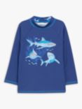 John Lewis & Partners Kids' Shark Swim Rash Vest, Navy
