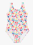 John Lewis Kids' Heart Print Swimsuit, Multi