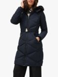 Phase Eight Remi Quilted Hooded Coat, Navy