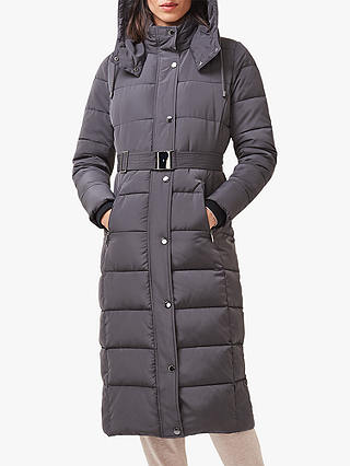 Phase Eight Mabel Long Puffer Coat, Charcoal