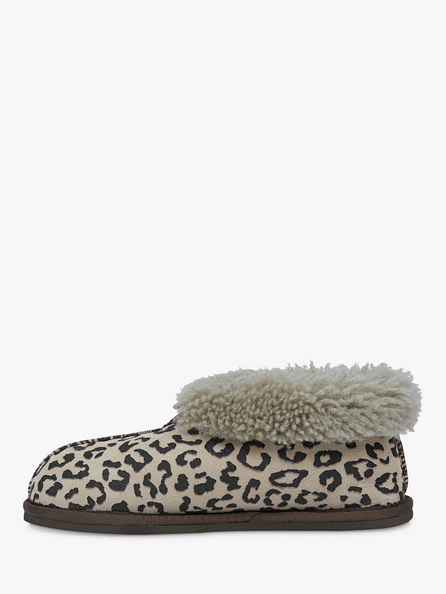 Celtic & Co. Sheepskin Bootee Slippers, Leopard