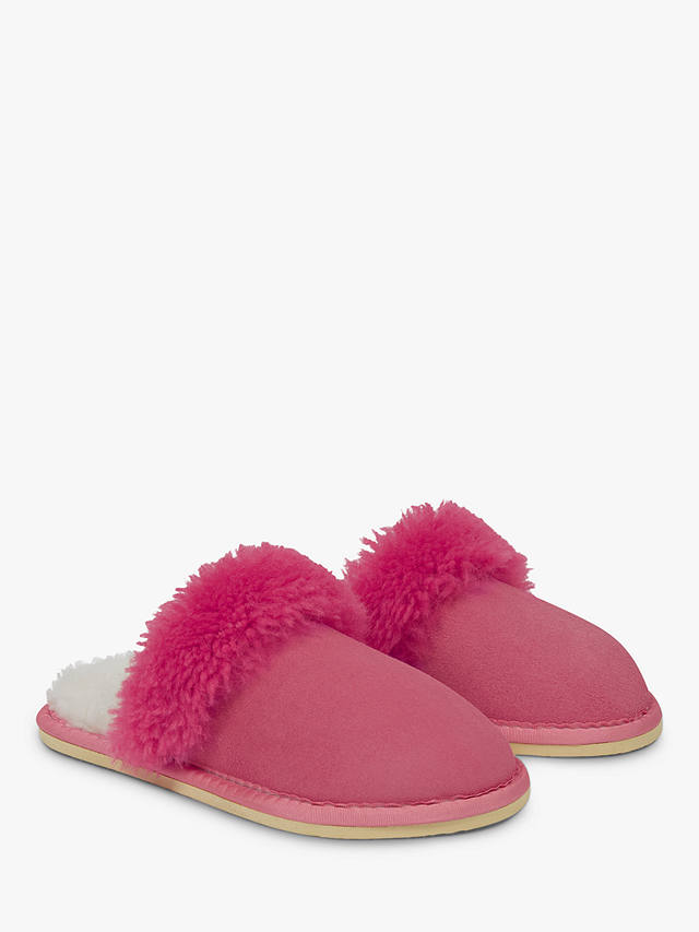 Celtic & Co. TurnBack Sheepskin Mule Slippers, Raspberry