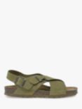 Celtic & Co. Suede Crossover Footbed Sandals, Khaki