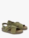 Celtic & Co. Suede Crossover Footbed Sandals, Khaki