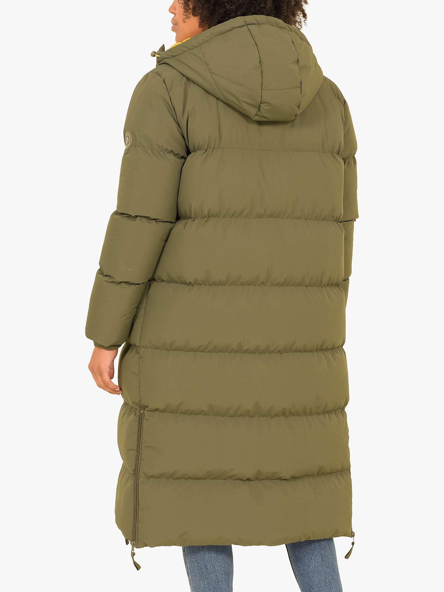 Buy Brakeburn Longline Quilted Hooded Coat, Khaki Online at johnlewis.com