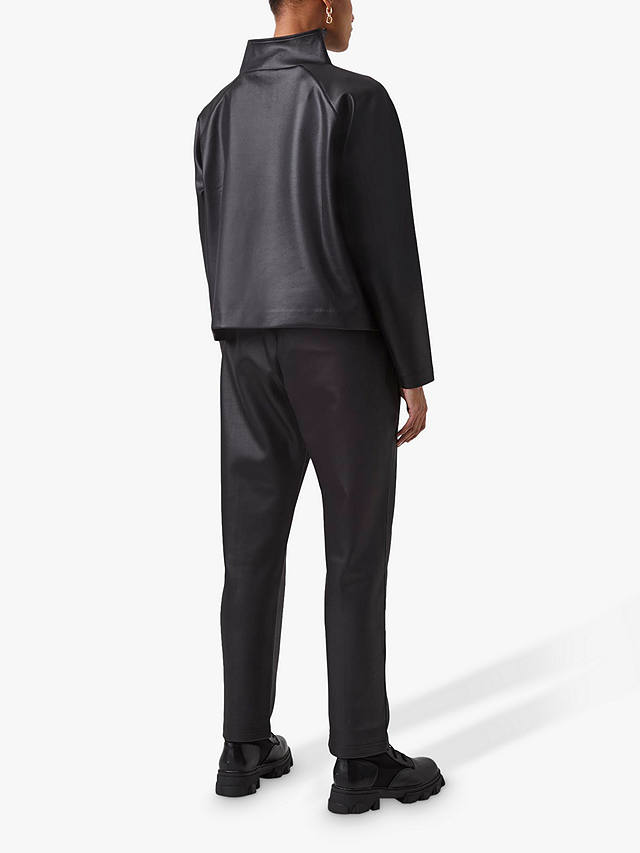 French Connection Maka Jersey Top, Black at John Lewis & Partners