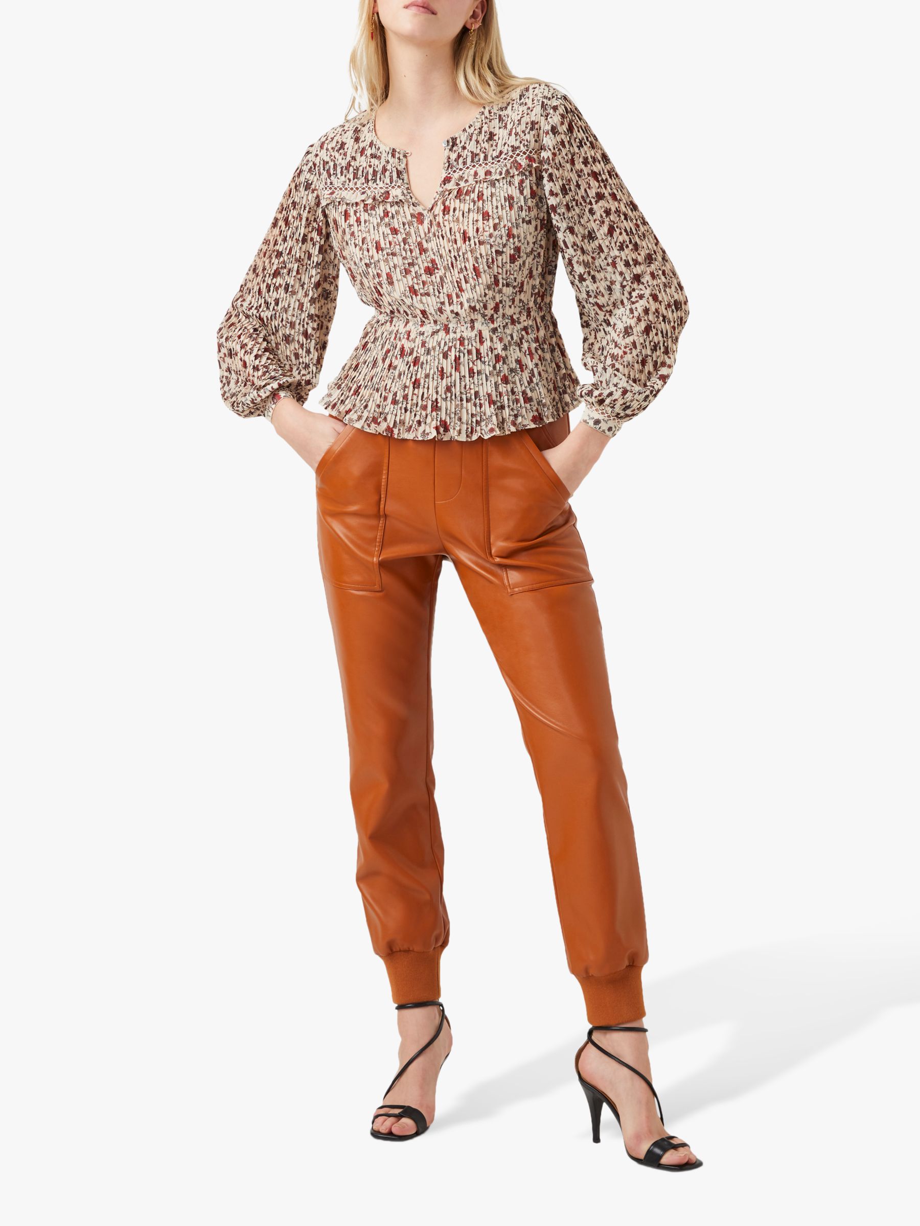 Buy French Connection Alison Floral Top, Cream/Multi Online at johnlewis.com
