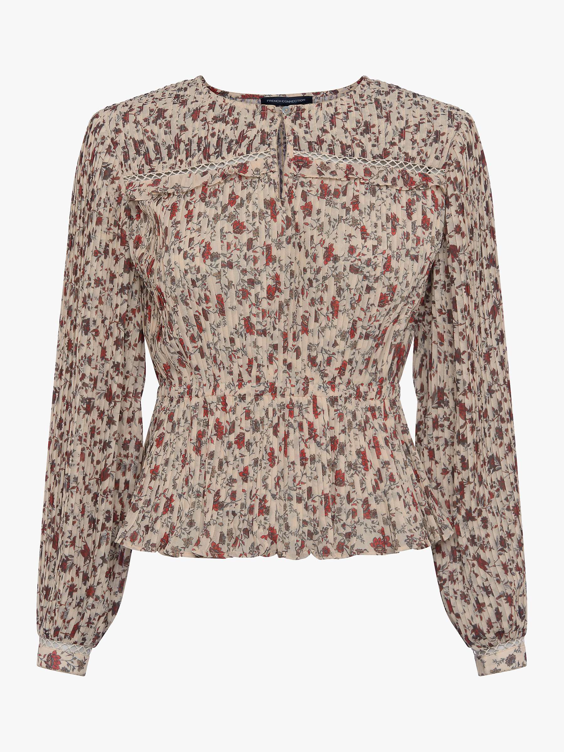 Buy French Connection Alison Floral Top, Cream/Multi Online at johnlewis.com