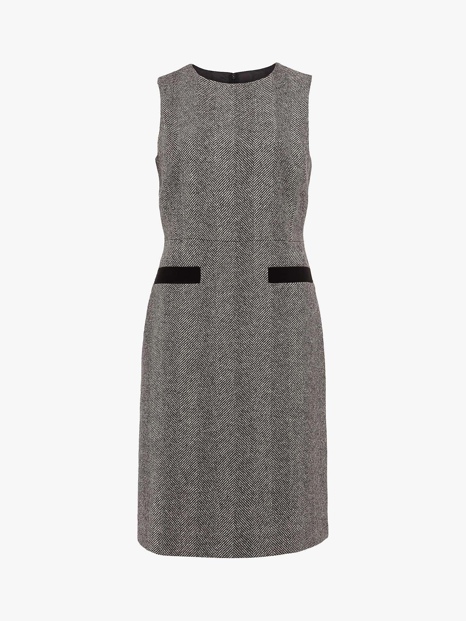 Buy Hobbs Lucia Wool Shift Mini Dress, Black/Ivory Online at johnlewis.com