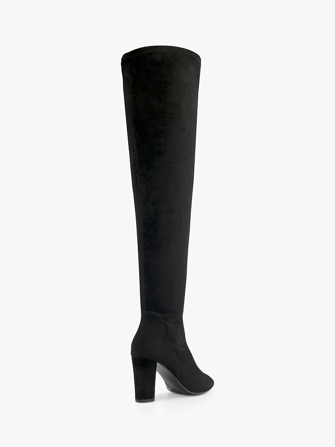 Dune Syrell Over The Knee Block Heel Boots, Black at John Lewis & Partners