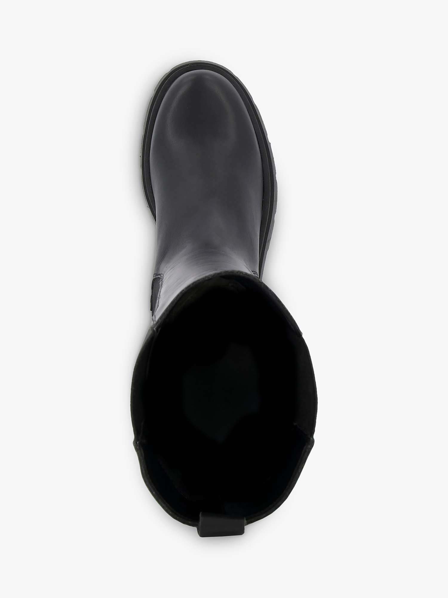 Buy Dune Tempas Leather Chunky Knee Boots, Black Online at johnlewis.com