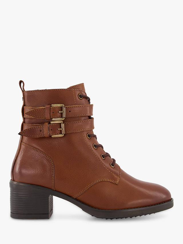 Dune Wide Fit Paxan Leather Ankle Boots, Tan-leather