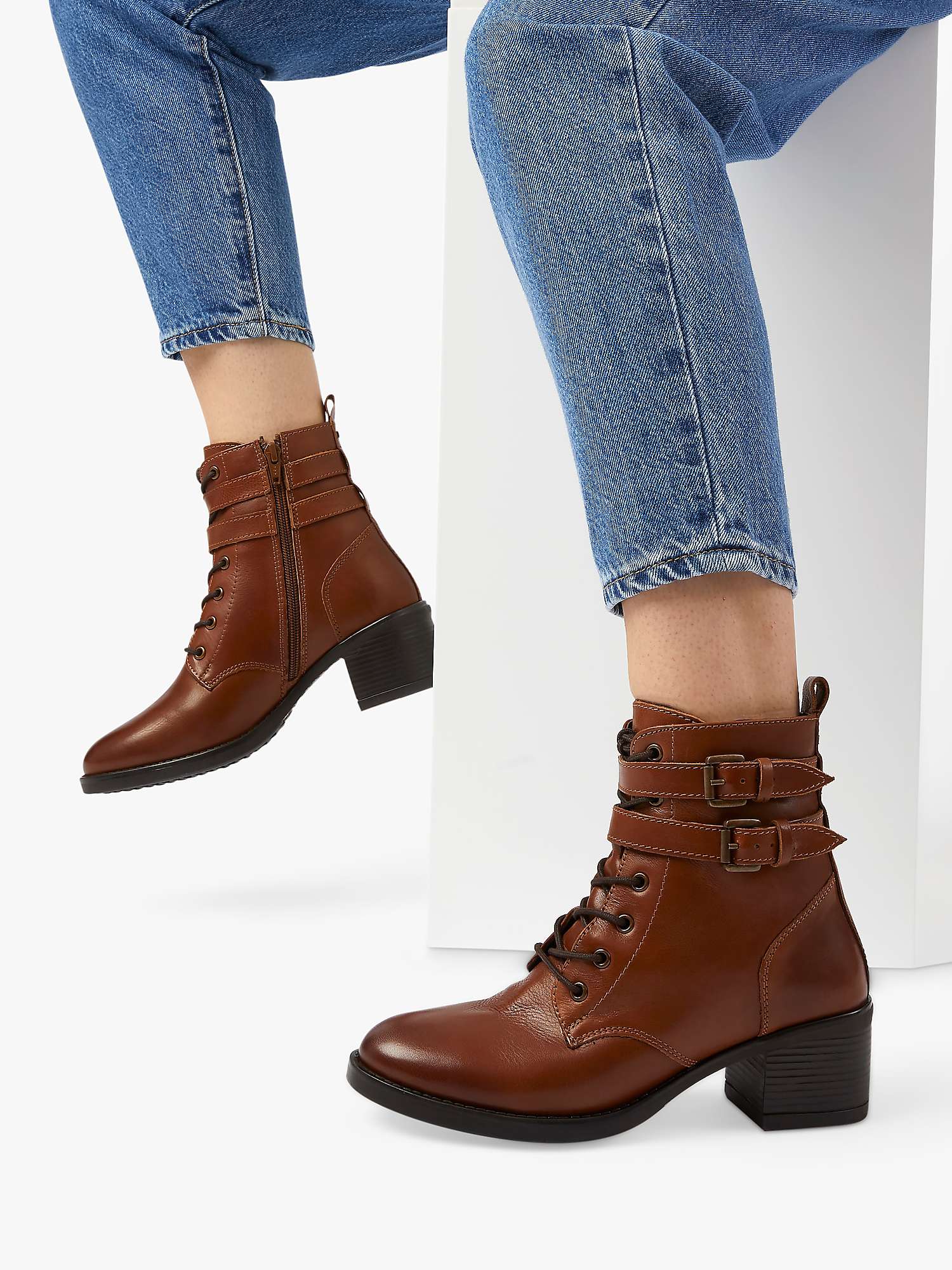Buy Dune Wide Fit Paxan Leather Ankle Boots Online at johnlewis.com