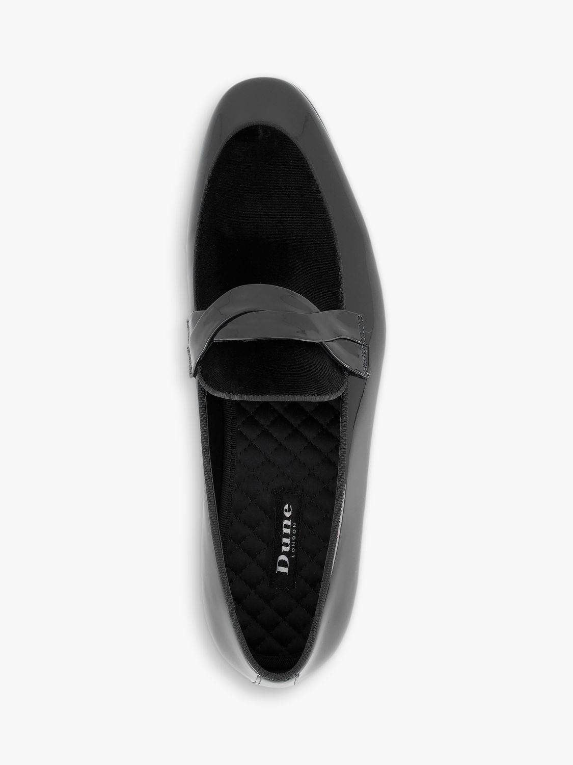 Dune Stylize Patent Loafers, Black