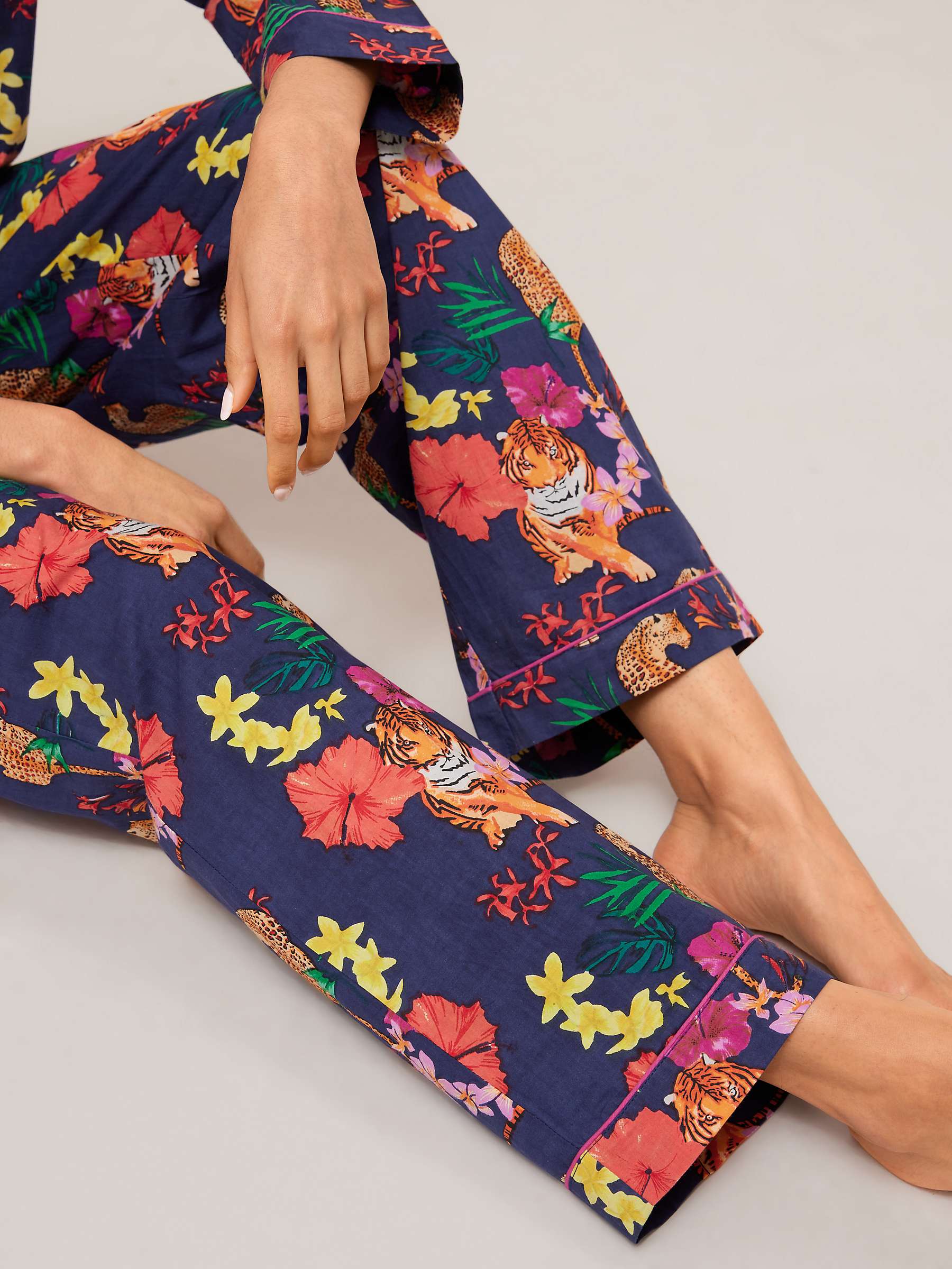 Buy Their Nibs Tropical Tigers Pyjama Set, Navy Online at johnlewis.com