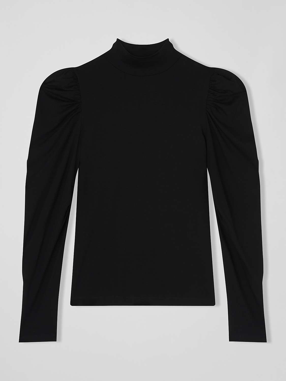 Buy L.K.Bennett Cora Puff Sleeve Jersey Top, Black Online at johnlewis.com