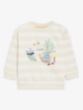 John Lewis & Partners Baby Snail Stripe Sweatshirt, Stone