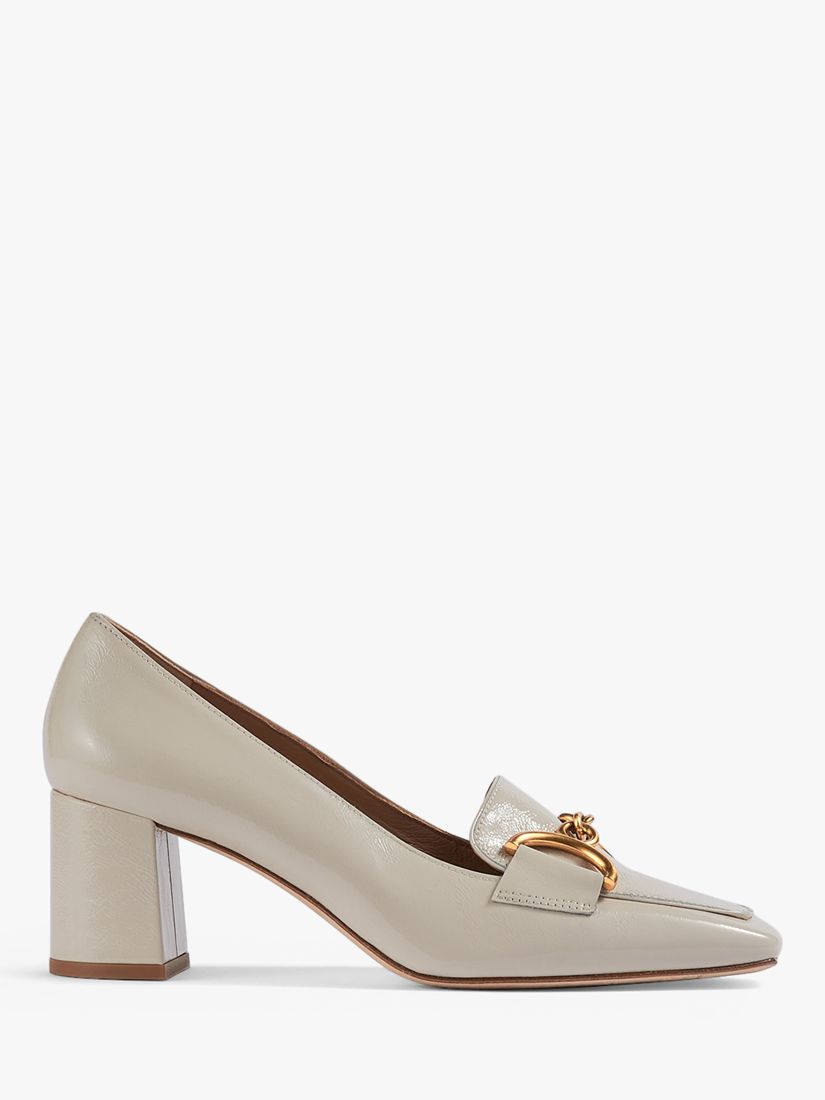 L.K.Bennett Samantha Crinkle Patent Snaffle-Detail Court Shoes, White ...