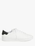 Ted Baker Tumbled Leather Low Top Trainers, White/Black