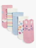 John Lewis & Partners Baby Bunny Socks, Pack of 5, Multi