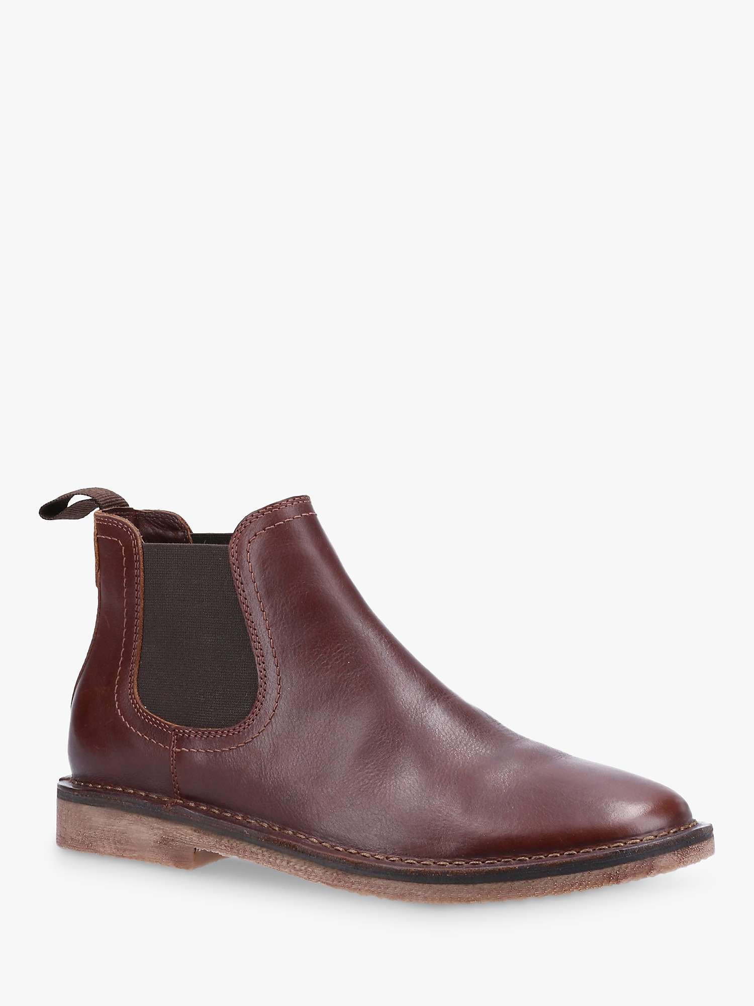 Hush Puppies Shaun Leather Chelsea Boots, Brown at John Lewis & Partners
