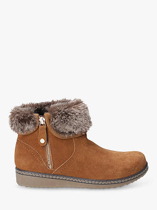 Hush Puppies Penny Suede Faux Fur Wedge Heel Ankle Boots