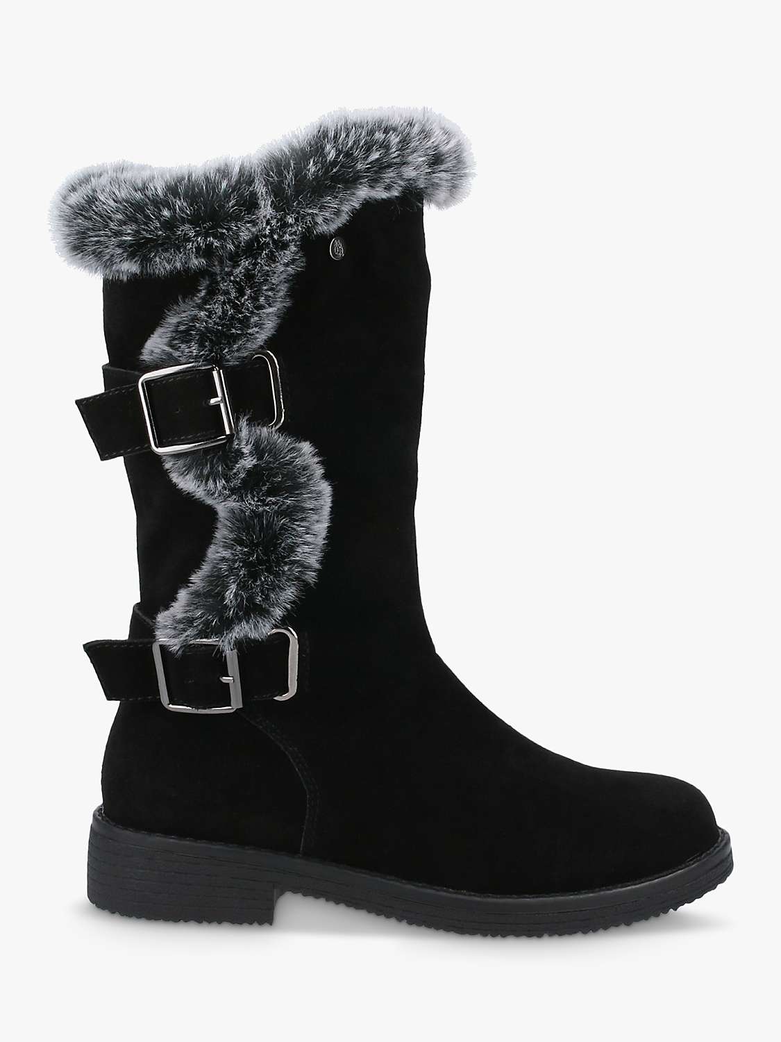 Buy Hush Puppies Megan Suede Faux Fur Buckle Detail Calf Boots Online at johnlewis.com