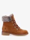 Hush Puppies Florence Leather Faux Fur Lace Up Biker Boots
