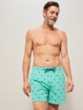 John Lewis & Partners Recycled Polyester Turtle Embroidered Swim Shorts, Aqua Haze