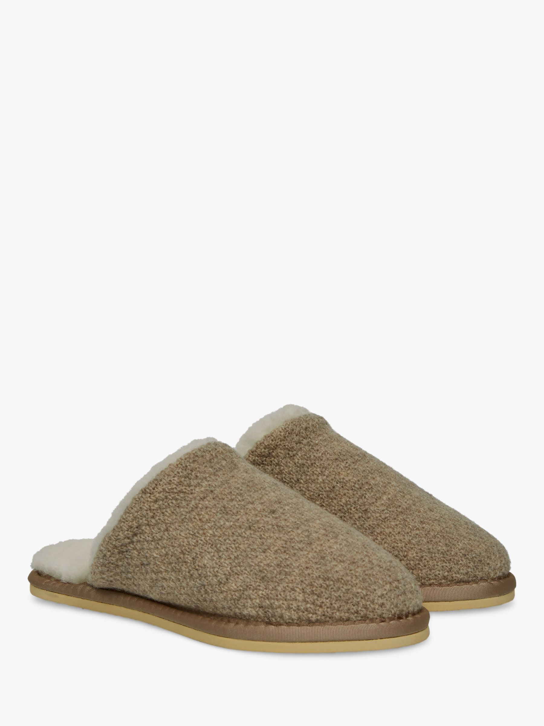 John Lewis ANYDAY Cross Strap Recycled Faux Fur Mule Slippers