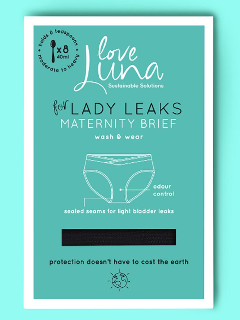 Love Luna Lady Leaks Maternity Knickers, Black at John Lewis & Partners