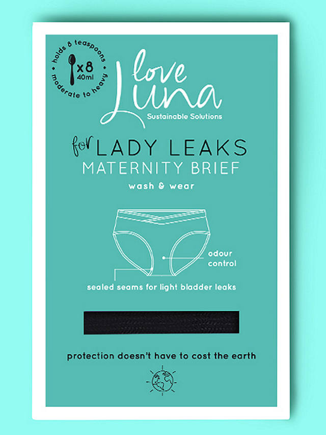Love Luna Lady Leaks Maternity Knickers, Black