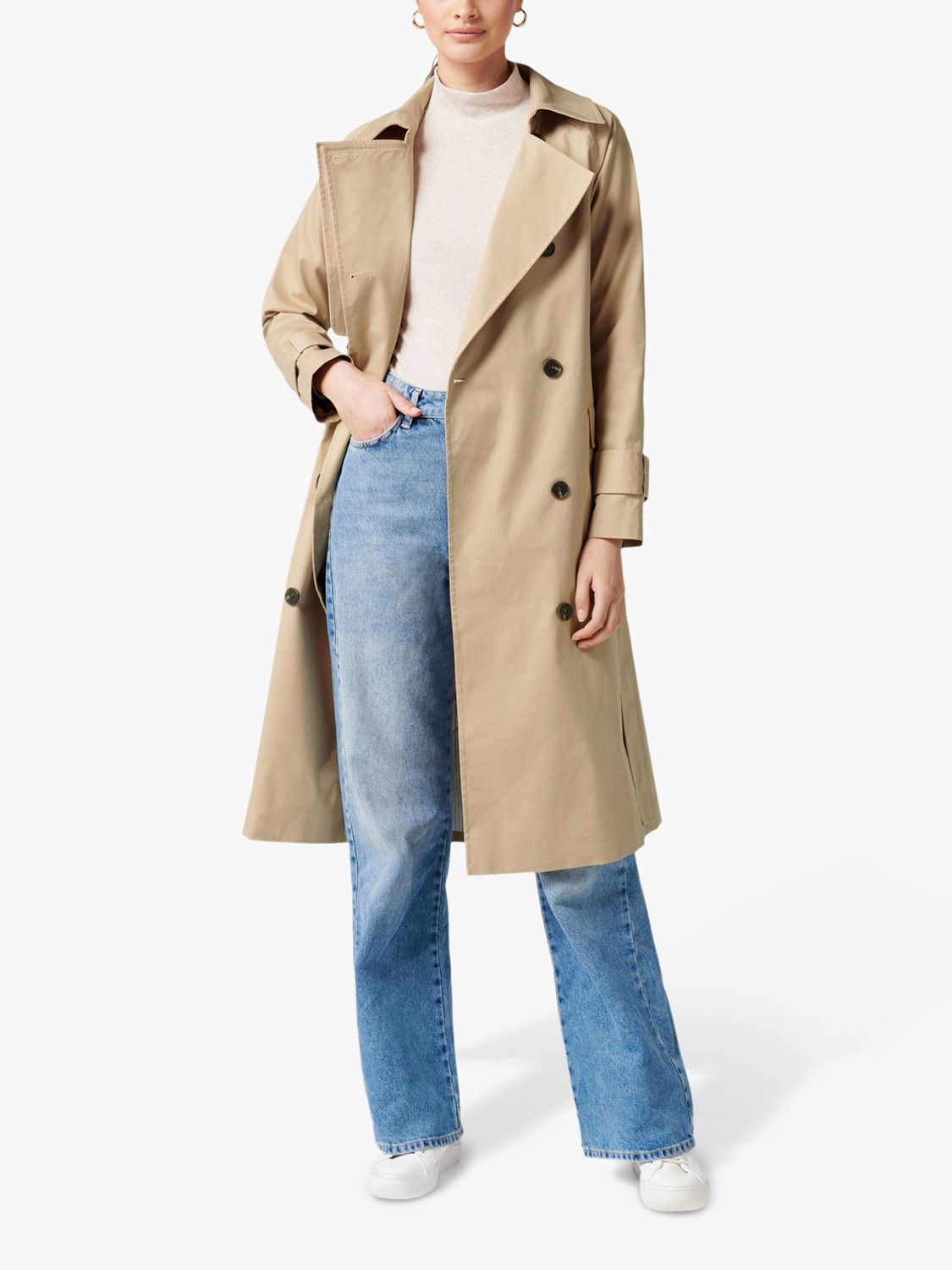 Forever New Frankie Belted Trench, Cream