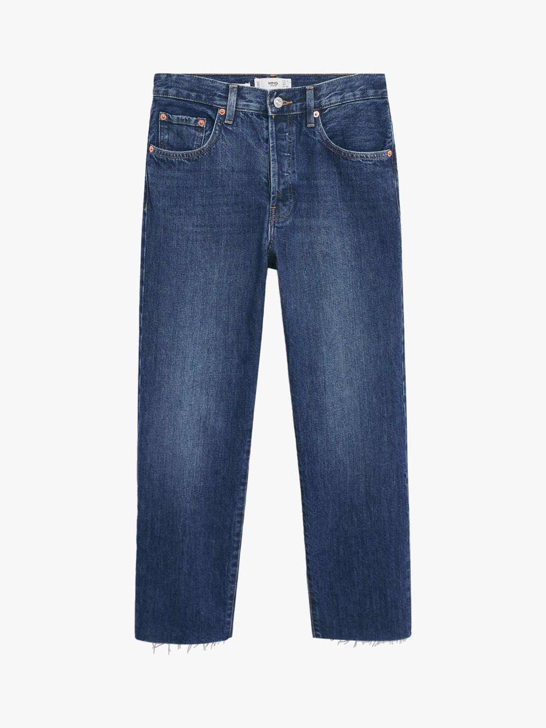 Mango Havana Mid Rise Jeans, Open Blue at John Lewis & Partners