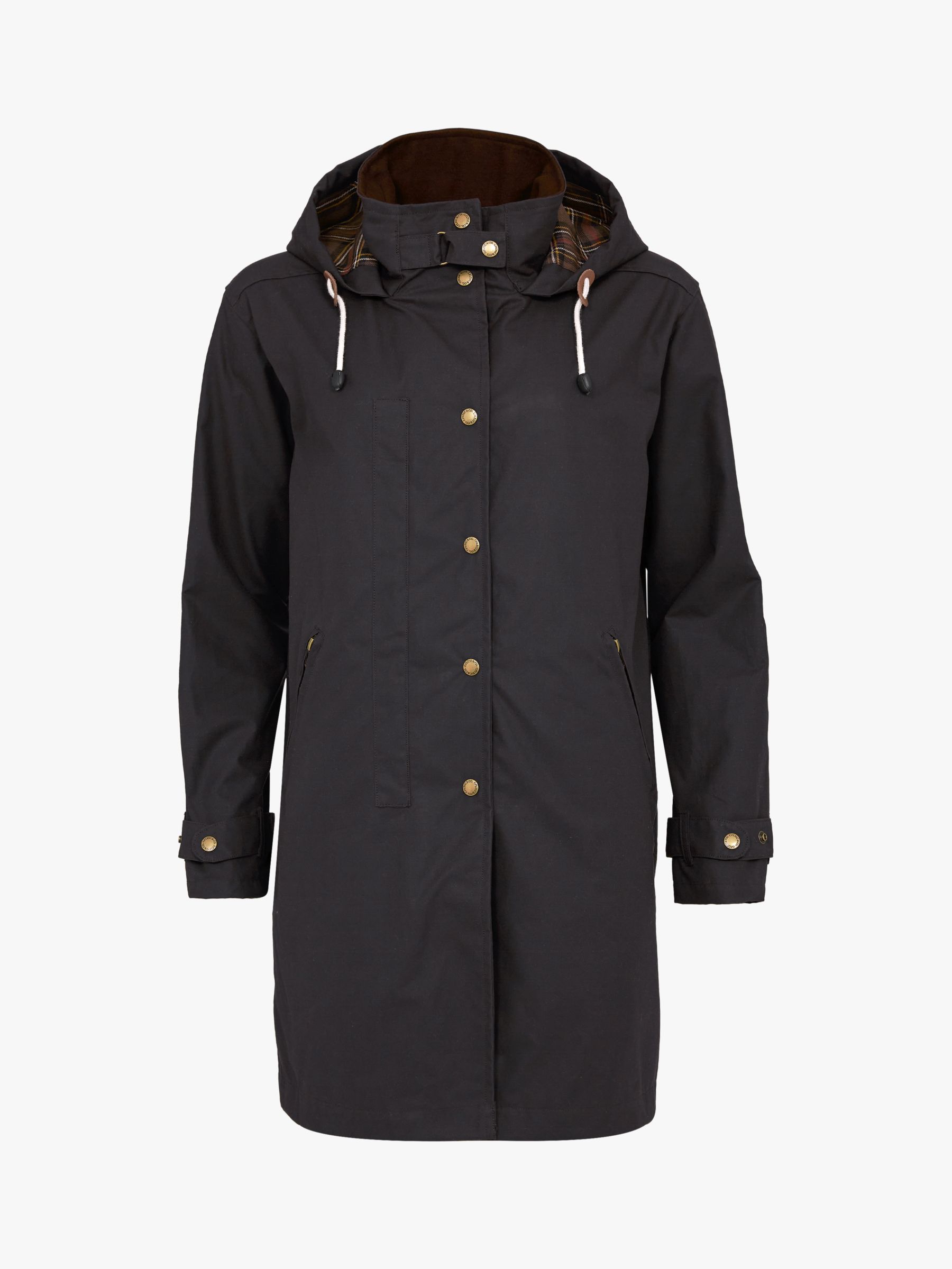 Celtic & Co. Waxed Cotton Parka Coat, Dark Navy at John Lewis & Partners