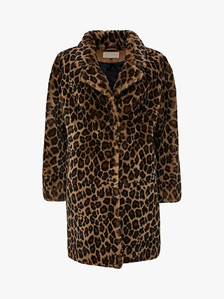 Celtic & Co. Leopard Print Sheepskin Coat, Brown