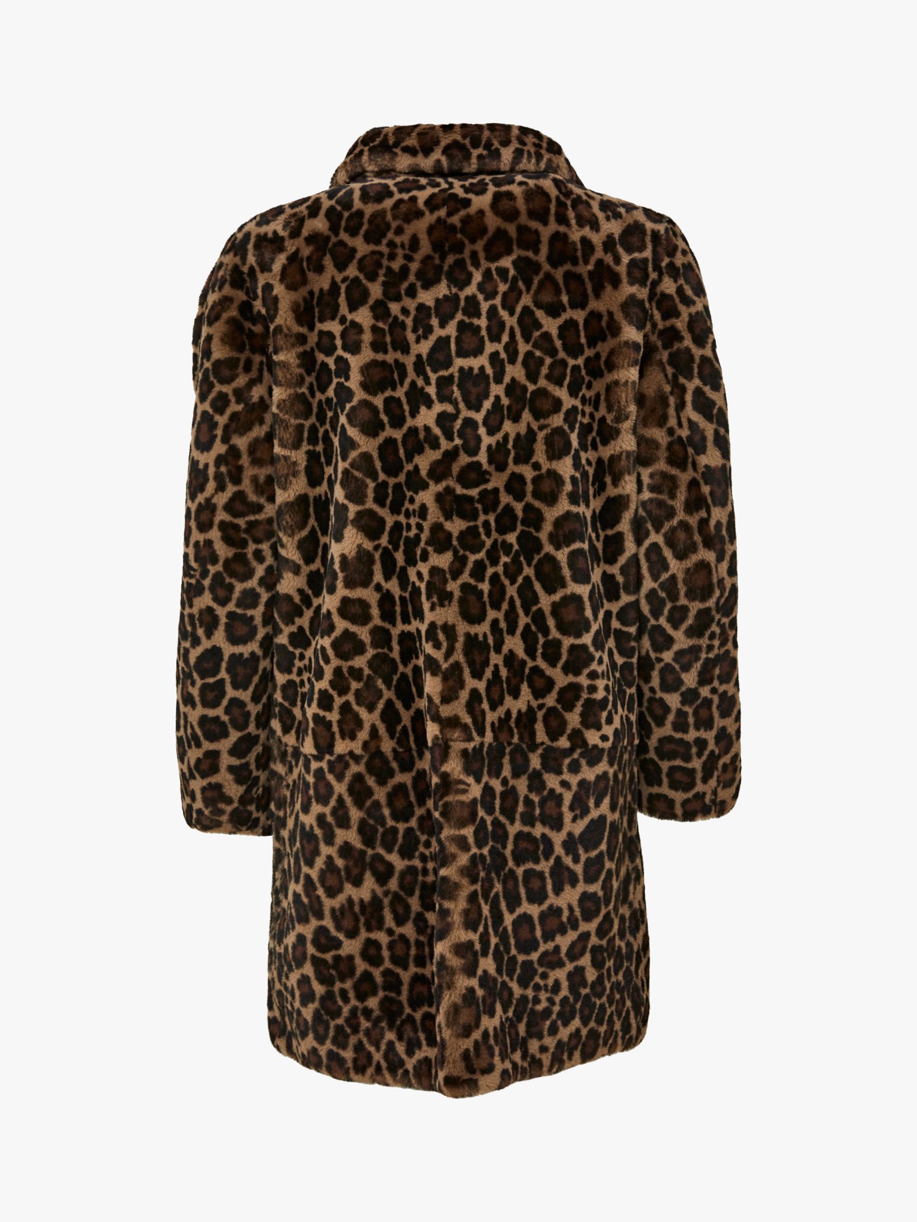 Celtic & Co. Leopard Print Sheepskin Coat, Brown, 8