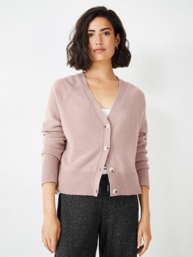 HUSH Petra Organic Cashmere Knit Lounge Cardigan Soft Blush XXS