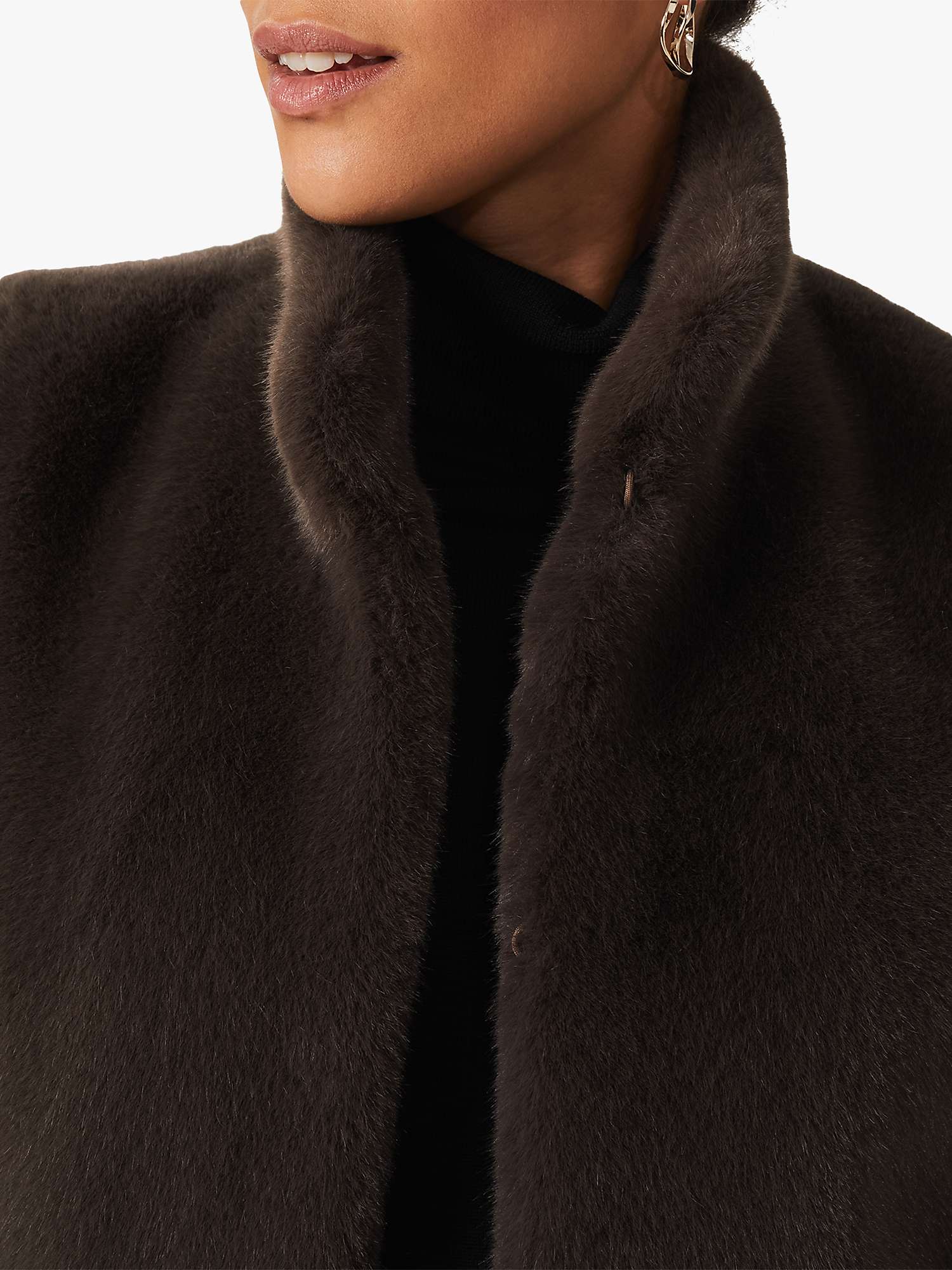 Buy Hobbs Verena Faux Fur Gilet, Charcoal Grey Online at johnlewis.com