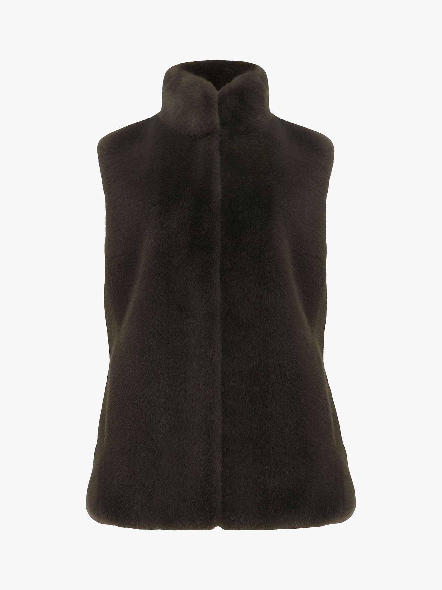 Buy Hobbs Verena Faux Fur Gilet, Charcoal Grey Online at johnlewis.com