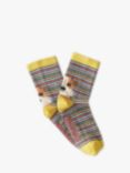 White Stuff Kids' Dog Stripe Socks, Yellow/Multi