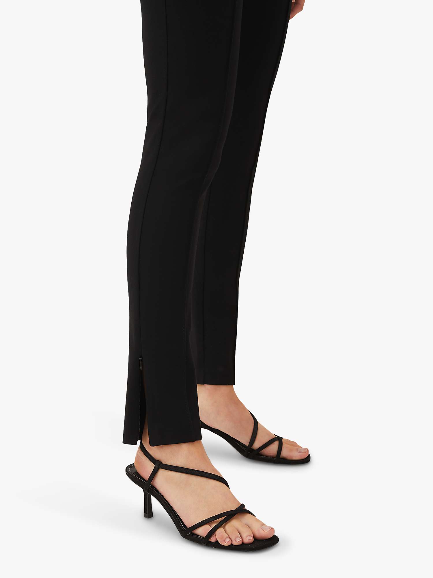 Buy Phase Eight Sabrina Zipped Hem Ponte Trousers, Black Online at johnlewis.com