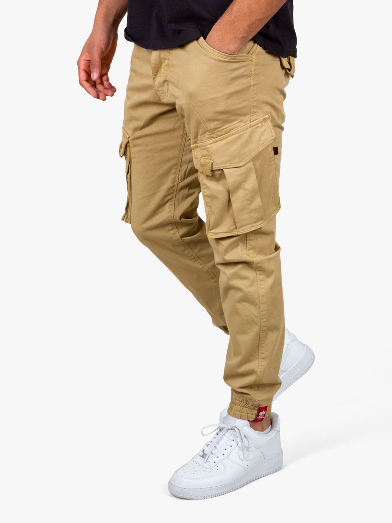 Alpha Industries Spy Cargo Trousers, Sand at John Lewis & Partners