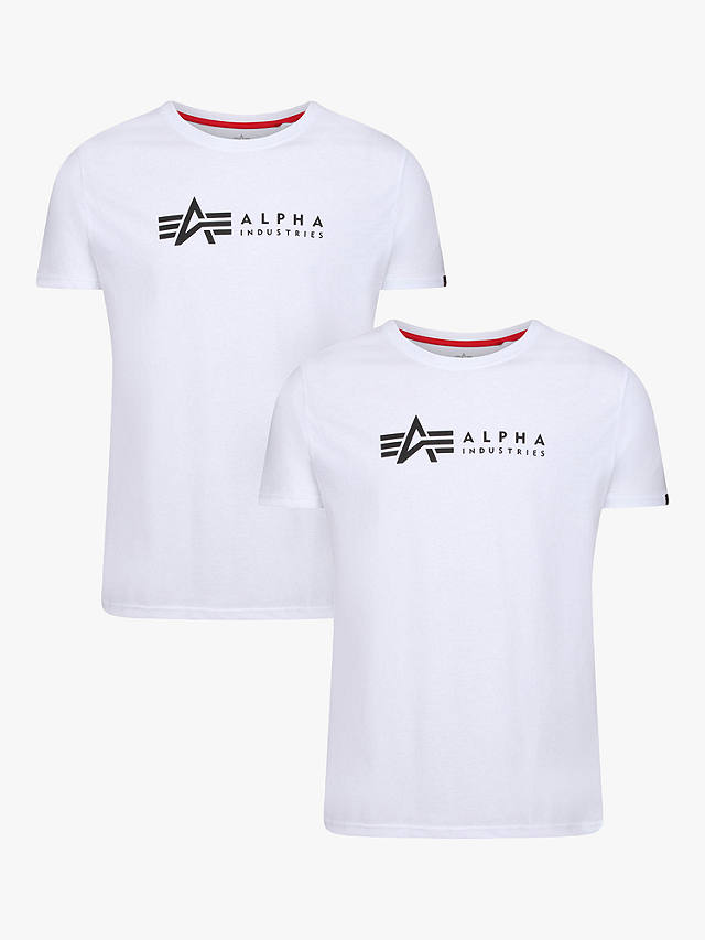 Alpha Industries Crew T-Shirt, Pack of 2, White