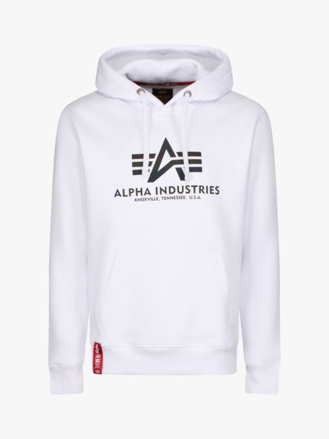 Alpha Logo Industries White, XS Rainbow Hoodie, Reflective