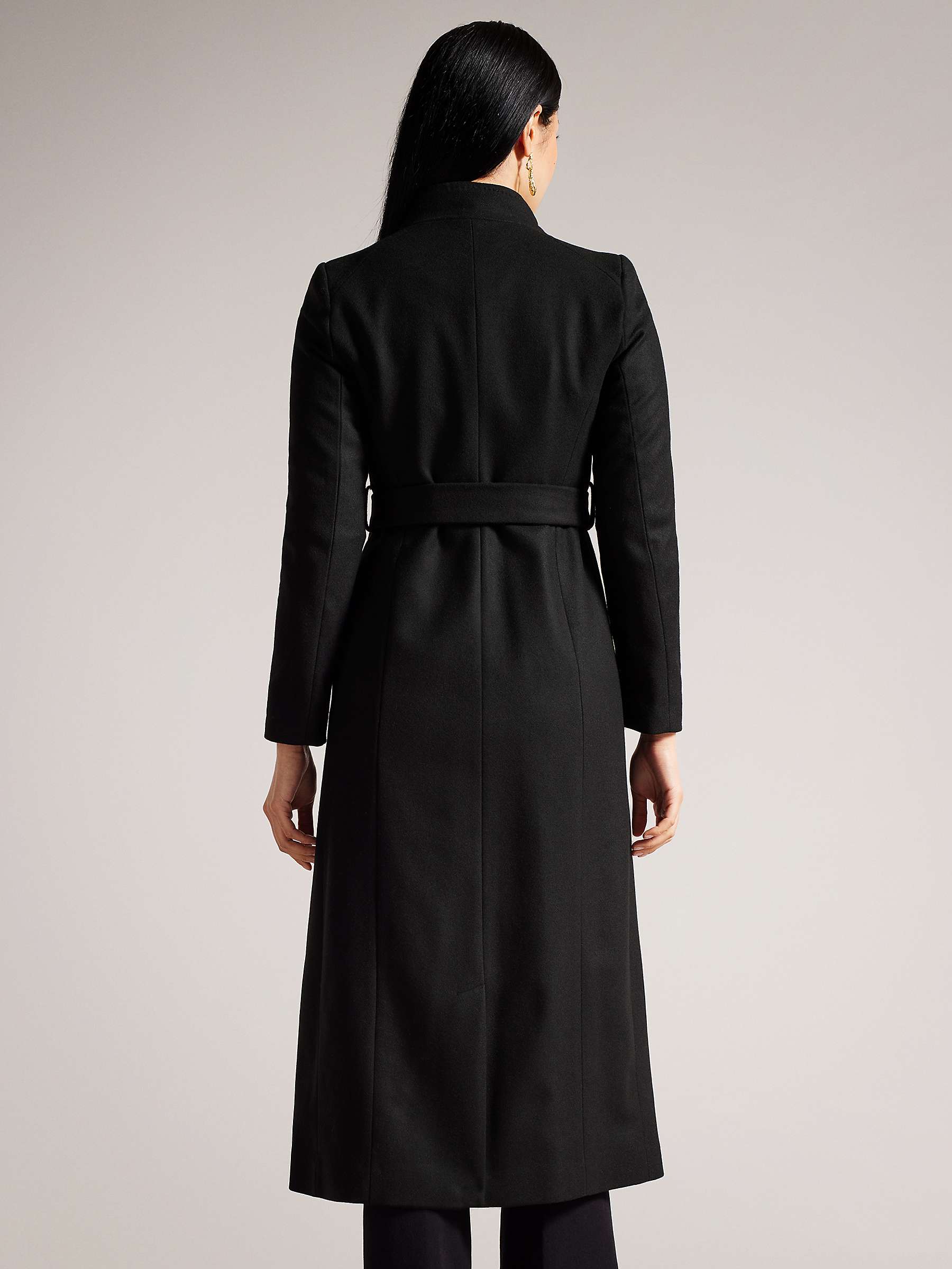 Ted Baker Rosell Wool and Cashmere Blend Long Coat, Black at John Lewis ...