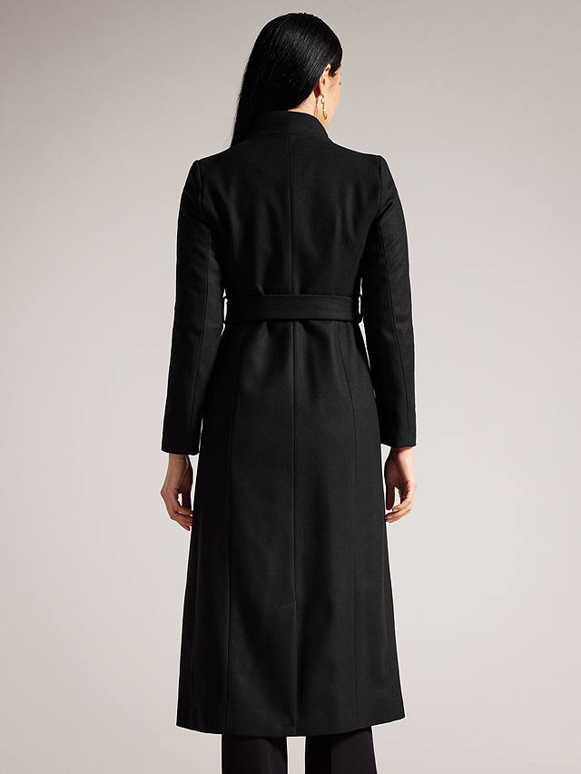 Ted Baker Rosell Wool and Cashmere Blend Long Coat, Black